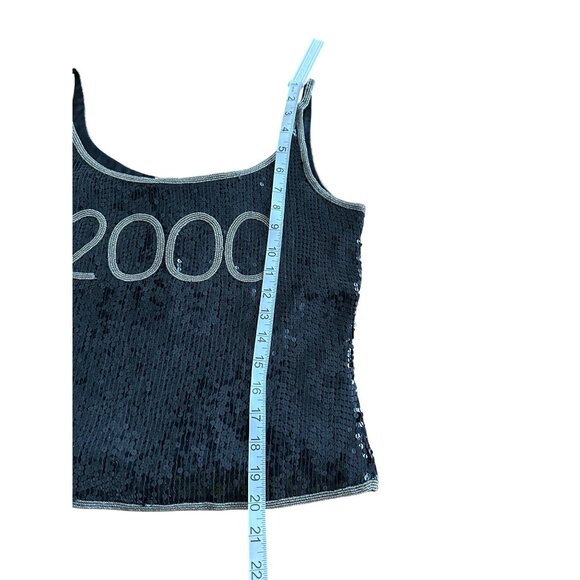 Scala 100% Silk Y2K 2000 beaded and sequined New Year’s Eve tank Size M Vintage - Picture 9 of 10